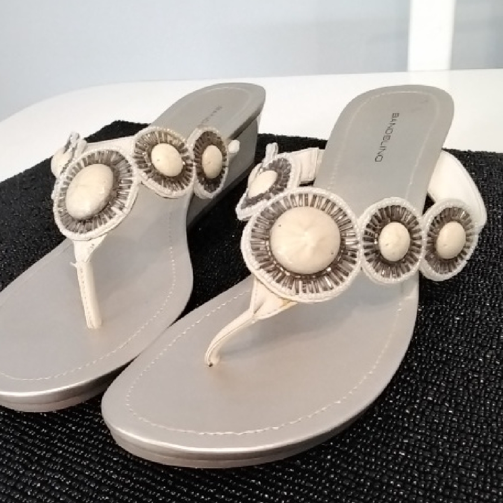 Bandolino Women's Cream Embellished Sandals